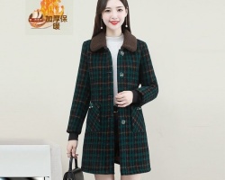格子毛呢大衣